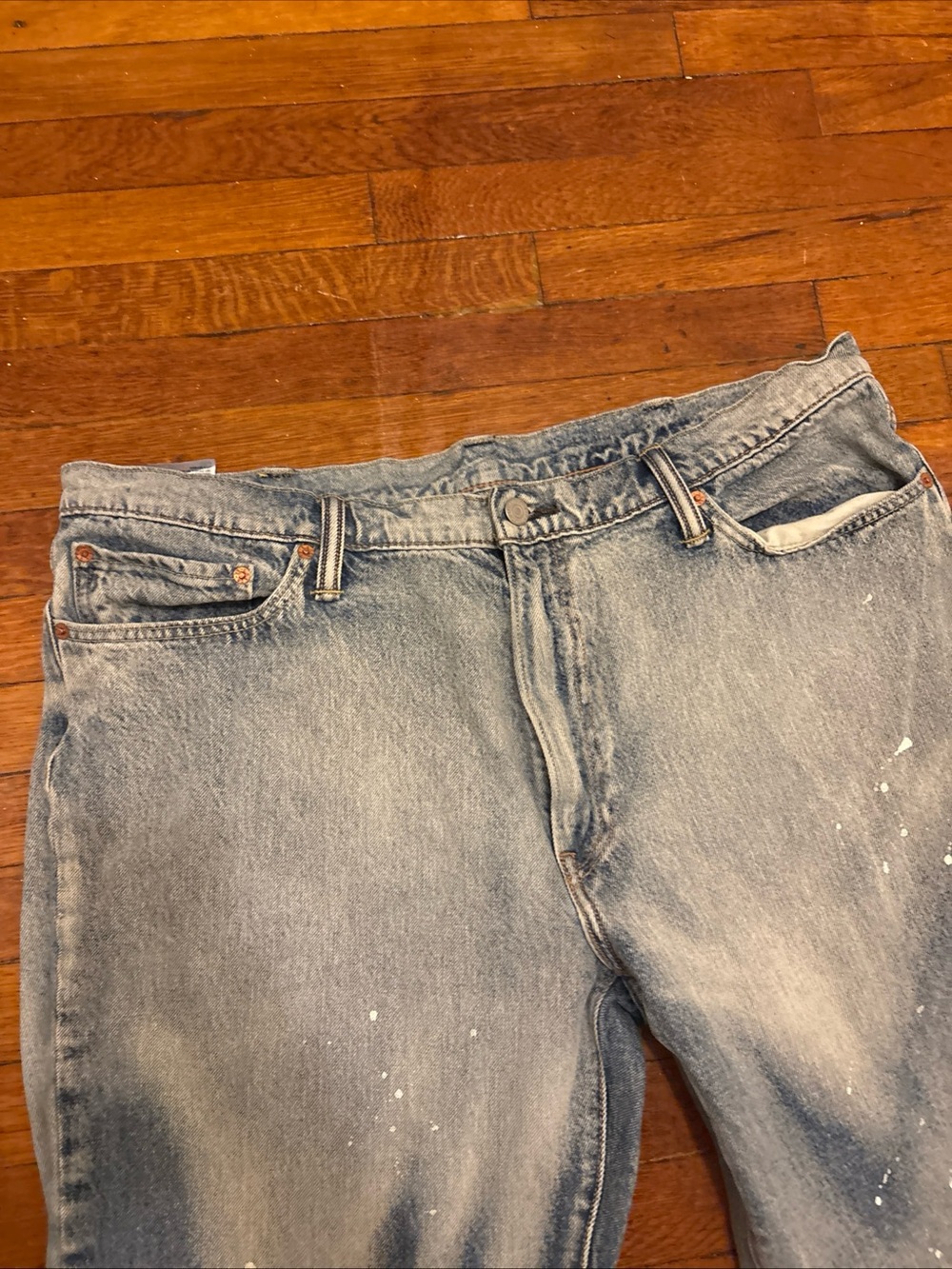 Men's Levi’s 541 Washed Blue Paint-Splatter Jeans size 40/32 - Picture 3 of 10